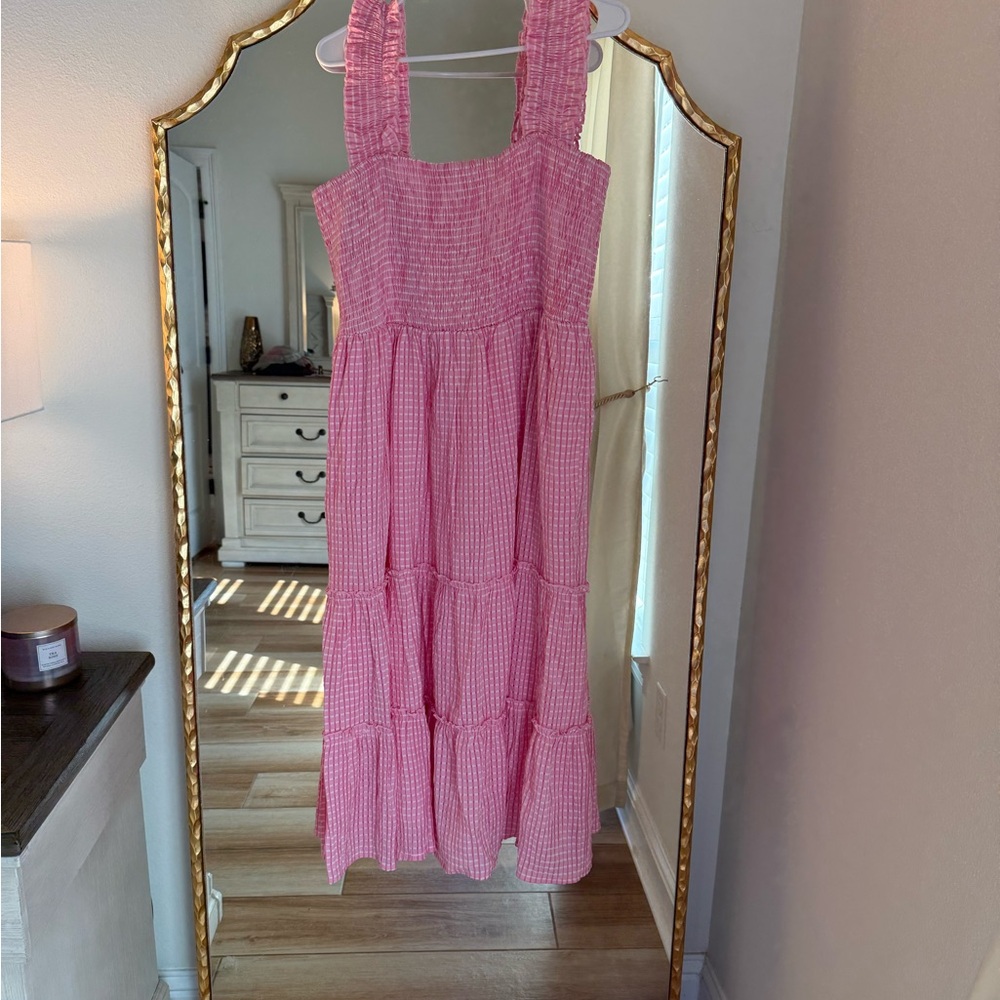 DAVI & DANI Pink Smocked Dress